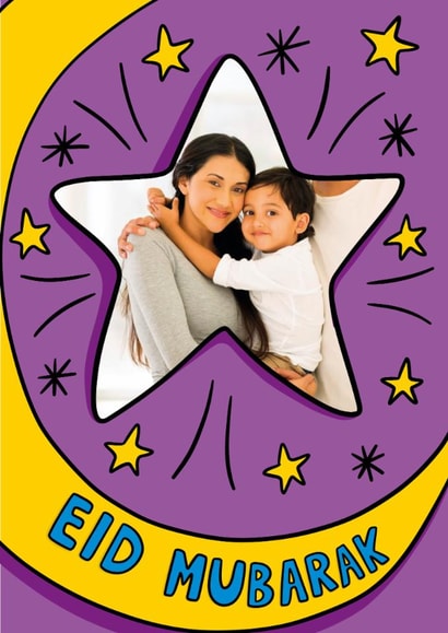 Cute Eid Card - Eid Mubarak - Star Photo Card created by TeePee Creations