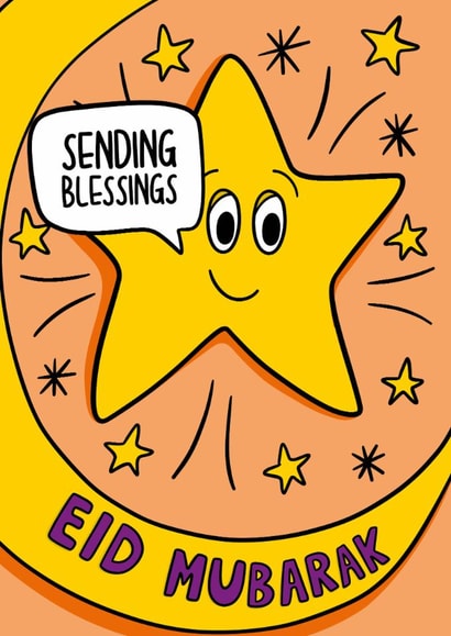 Cute Eid Card - Eid Mubarak - Star Card created by TeePee Creations