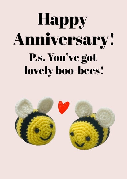 Cheeky Anniversary card for your significant other - lovely boobies created by Milliewest