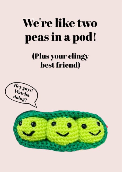 Funny Anniversary or Valentine card for your other half - two peas in a pod created by Milliewest