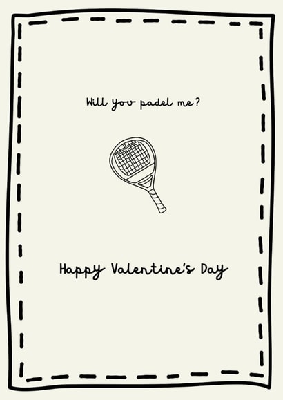 Fun Valentine's Day card for padel fans - Will you padel me? created by Tainted Genie