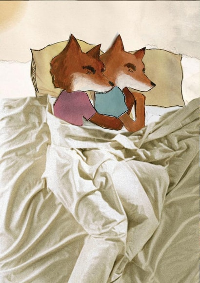 Spooning Foxes Card - Valentines - Anniversary - Love created by Greyling Post