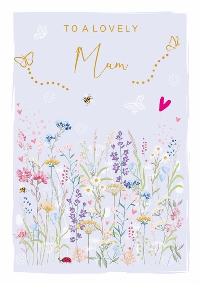 Pretty Mother's Day Card - Meadow Flowers - Bees And Butterflies created by SABIVO Design by Sabina