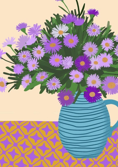 Pretty Birthday Card - For Her - Purple Flowers created by Sharonflemingart