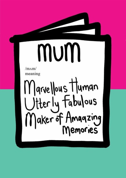 Meaning of Mum funny Mothers Day card created by Peas-in-a-Pod