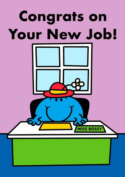 Cute New Job Card - Mr. Men - Miss Bossy created by Mr. Men