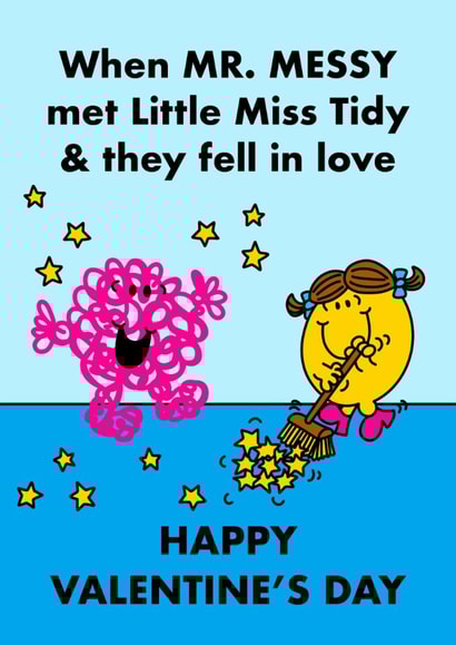 Cute Mr. Men Card - Happy Valentine's Day - Mr Messy - Little Miss Tidy created by Mr. Men