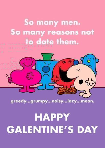Funny Galentine's Day Card - For Her - For Bestie - Mr. Men created by Mr. Men