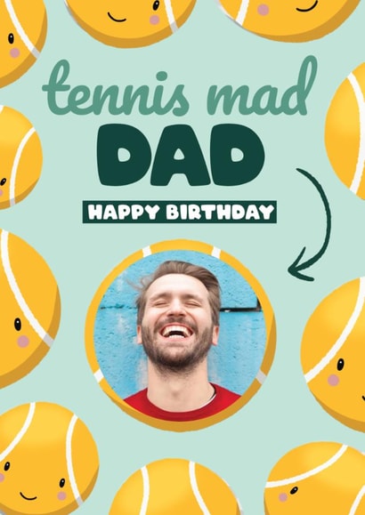 Cute Birthday Card - For Dad - Tennis Mad created by Bev O'Connor || @oconnordesign