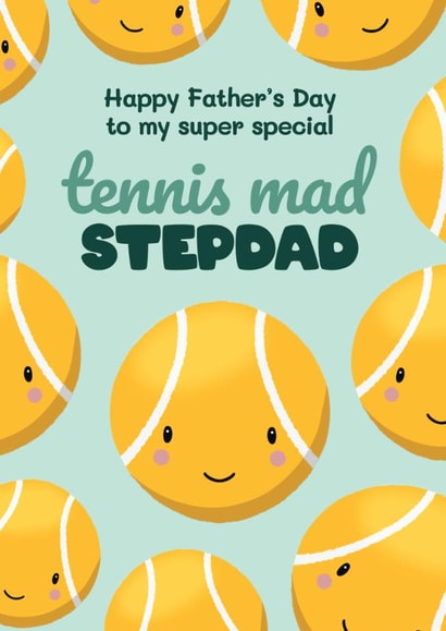 Cute Father's Day Card - For Stepdad - Tennis Balls created by Bev O'Connor || @oconnordesign