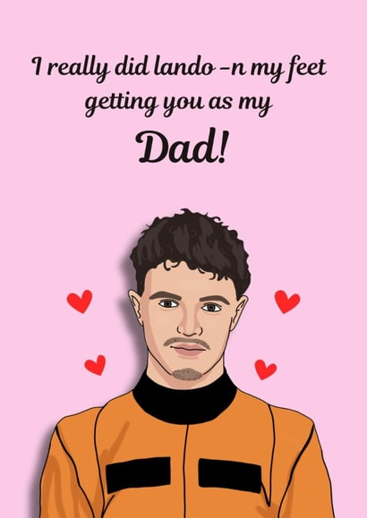 Punny Father's Day Card - Lando Norris - Pun created by Original Fox Cards