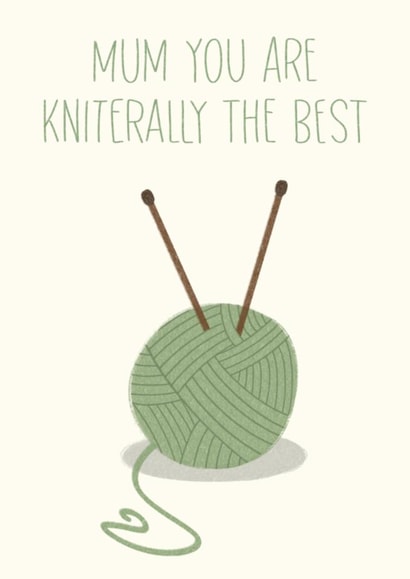 Mothers day, knitting, pun, love for mum created by Mim’s cards