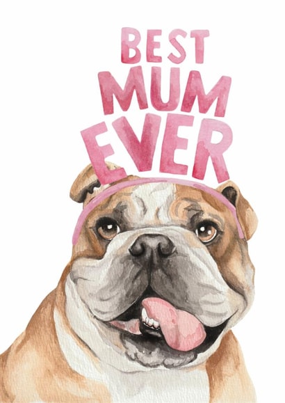 Cute Mother's Day Card - Best Mum Ever - Watercolour created by lil wabbit