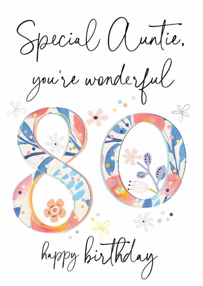 Classic Birthday Card - 80th - Special Auntie created by Katie Phythian Design