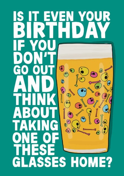 Funny Birthday Card - Neck Oil Beer created by Pickled Prints