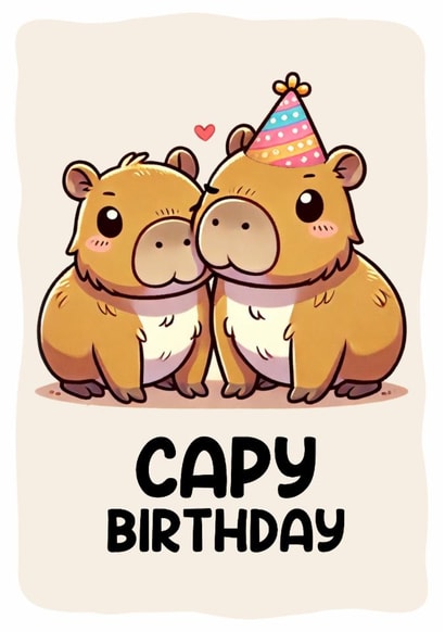 Capy Birthday - Cute Funny Pun Birthday Card created by The Playful Press