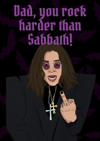 Fun Father's Day/Birthday Card - For Dad - Black Sabbath created by The Queer Store