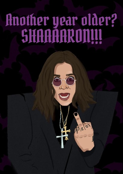 Fun Birthday Card - Ozzy Osbourne - Another Year Older? created by The Queer Store