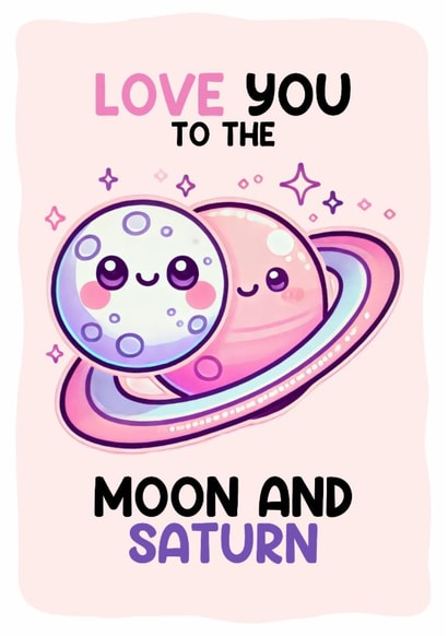 Love You to the Moon and Saturn Love Anniversary Cute Taylor Swift Inspired Card created by The Playful Press
