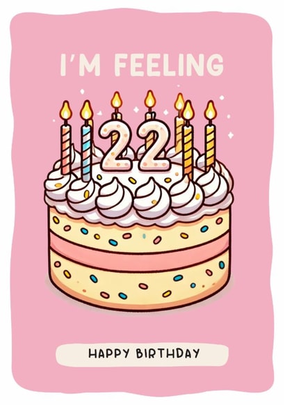 I'm Feeling 22 Taylor Swift Inspired Cute Pretty Birthday Card created by The Playful Press