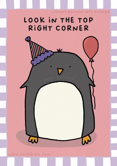 Cute Birthday Card - Penguin - Hidden Message created by Sarah Harding