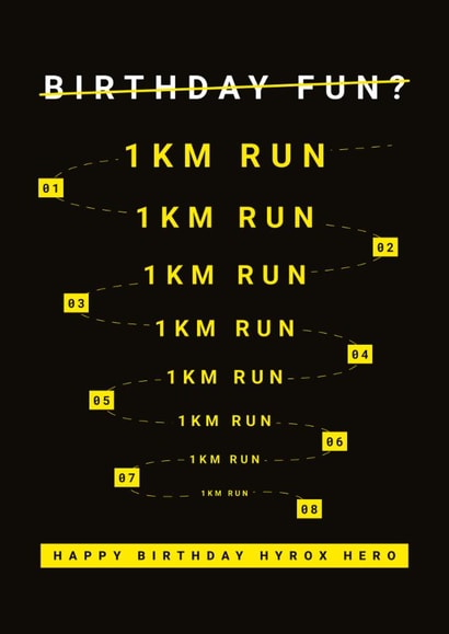 Fun Birthday Card - For Hyrox Hero - Running created by Digital Waves