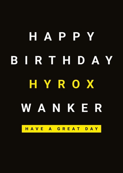 Rude Birthday Card - Hyrox - Fitness created by Digital Waves