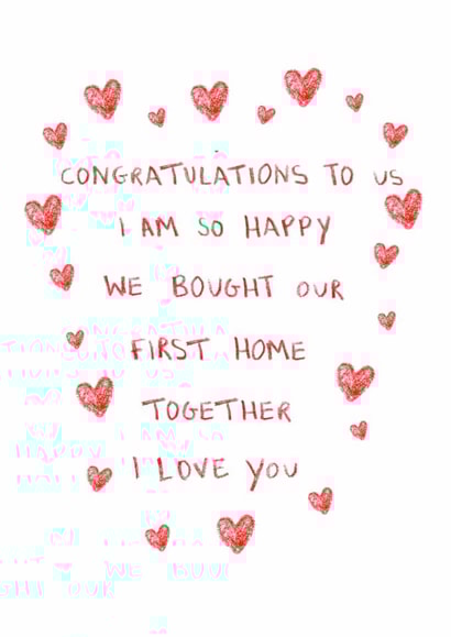 Heartfelt New Home Card - Congratulations To Us - First Home created by HCD Illustration