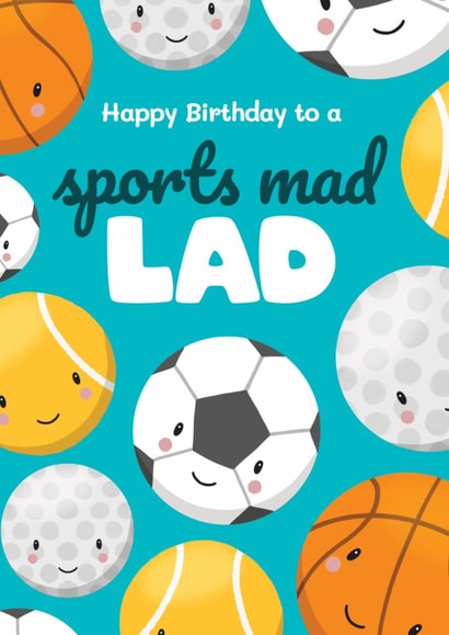 Cute Birthday Card - For Him - Sports Mad Lad created by Bev O'Connor || @oconnordesign