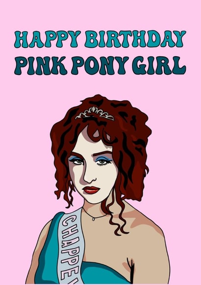 Fun Birthday Card - Chappell Roan - Pink Pony Girl created by Mollys Wrld Of Art