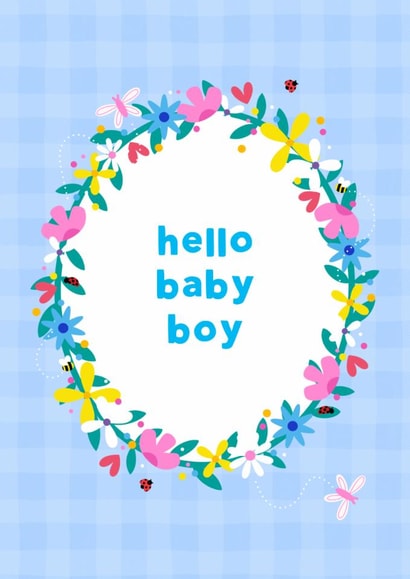 Cute pastel new baby card - Baby Boy created by Jessica Rachel Sharp