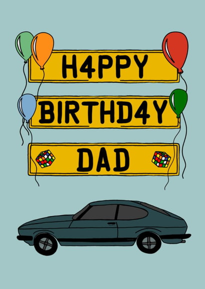 Classic car birthday card for dad created by Chloé Street