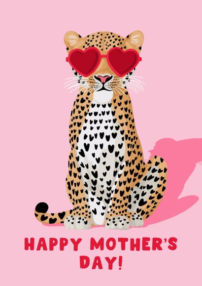 Cute Mother's Day Card - Leopard In Sunglasses created by Pink Peach Cards