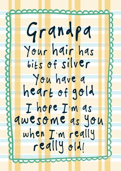 Cheeky Birthday/Father's Day Card - For Grandpa - Poem created by Bow & Bell