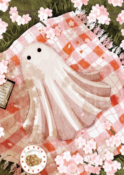 Cute Birthday/Anniversary Card - Ghost - Springtime Picnic created by Katherine Blower