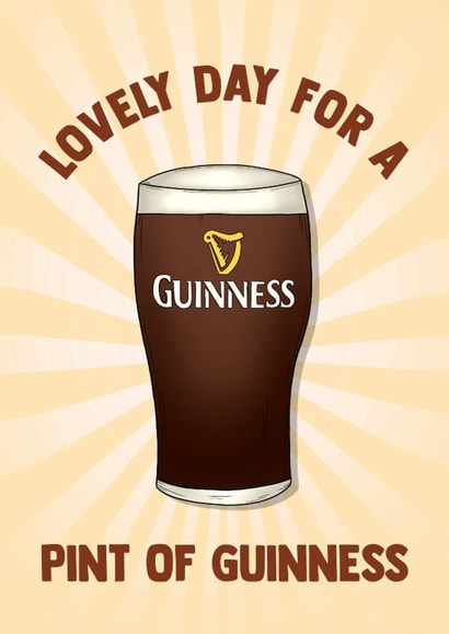 Arty Birthday Card - Lovely Day For A Guinness created by Poppy & Mabel