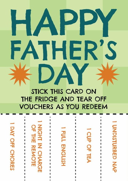Fun Father's Day Card - Tear Off Vouchers - Redeem created by AbiGoLucky