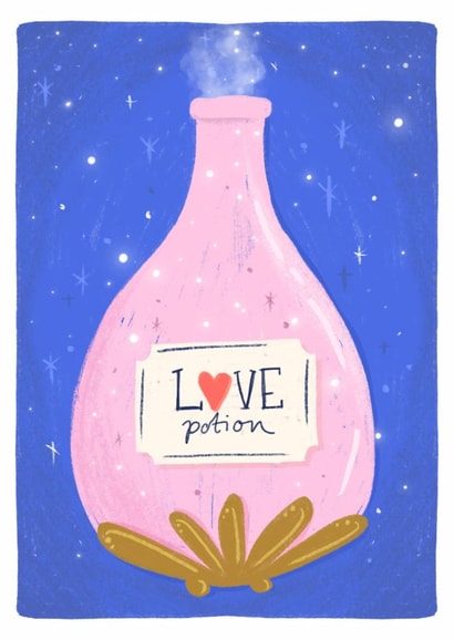 Cute Anniversary/Love & Friendship Card - Love Potion - Sparkles created by Claire Lefevre