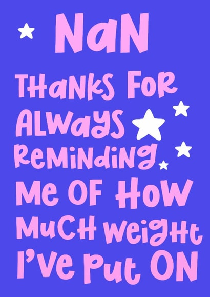 Funny Mother's Day Card - Nan - Thanks For The Reminder created by Pink + Pip