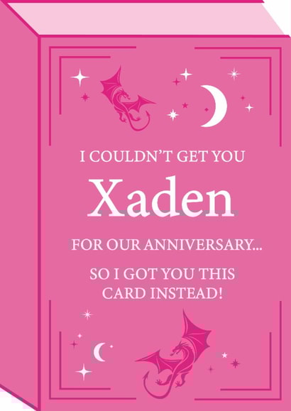 Fun Anniversary Card - For Her - Xaden - Fourth Wing created by Tiger Feet Creations