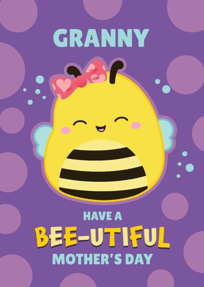 Cute Squishmallows Bee Mother’s Day Card for Granny created by Danilo