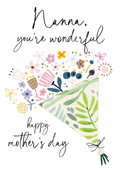 Traditional Mother's Day Card - Nanna - Floral Bouquet created by Katie Phythian Design