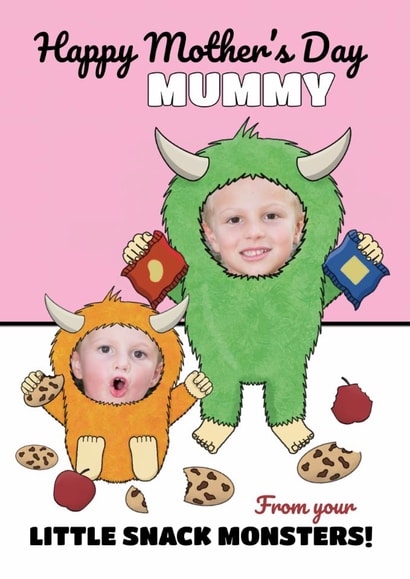 Cute Mother's Day Photo Card - From The Kids - From Her Little Snack Monsters created by @Cupsie's Creations