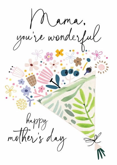 Traditional Mother's Day Card - Mama - Floral Bouquet created by Katie Phythian Design