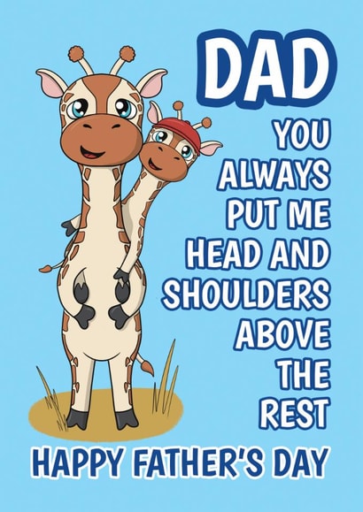 Cute Father's Day Card - Giraffe Pun - Head And Shoulders Above The Rest created by @Cupsie's Creations