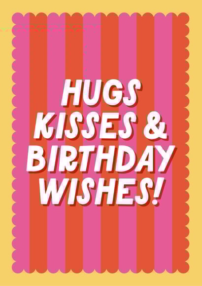 Fun Birthday Card - For Her - Hugs & Kisses created by Blush & Blossom
