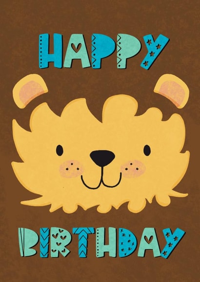 Cute Birthday Card - Lion created by Kelsey Marshalsey