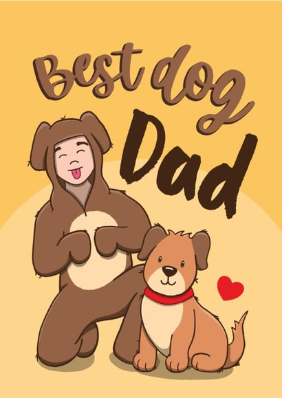 Cute Father's Day Card - Best Dog Dad created by Bev O'Connor || @oconnordesign