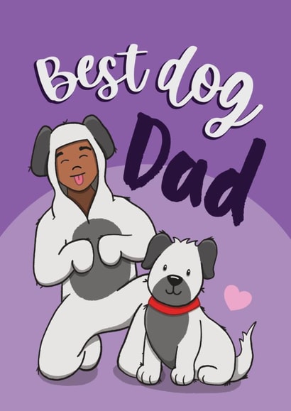 Cute Father's Day/Birthday Card - Best Dog Dad created by Bev O'Connor || @oconnordesign