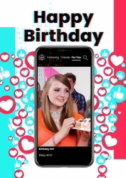 Personalised TikTok-Inspired Birthday Card – Upload Your Own Photo! created by Meelsy Designs